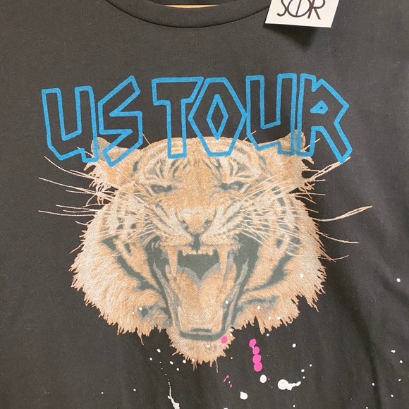 New Chaser Tiger US Tour Vintage Black Graphic Tee - Picture 8 of 10